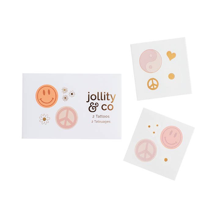 Peace & Love Temporary Tattoos - 2 Pk. for wholesale by Jollity & Co. + Daydream Society