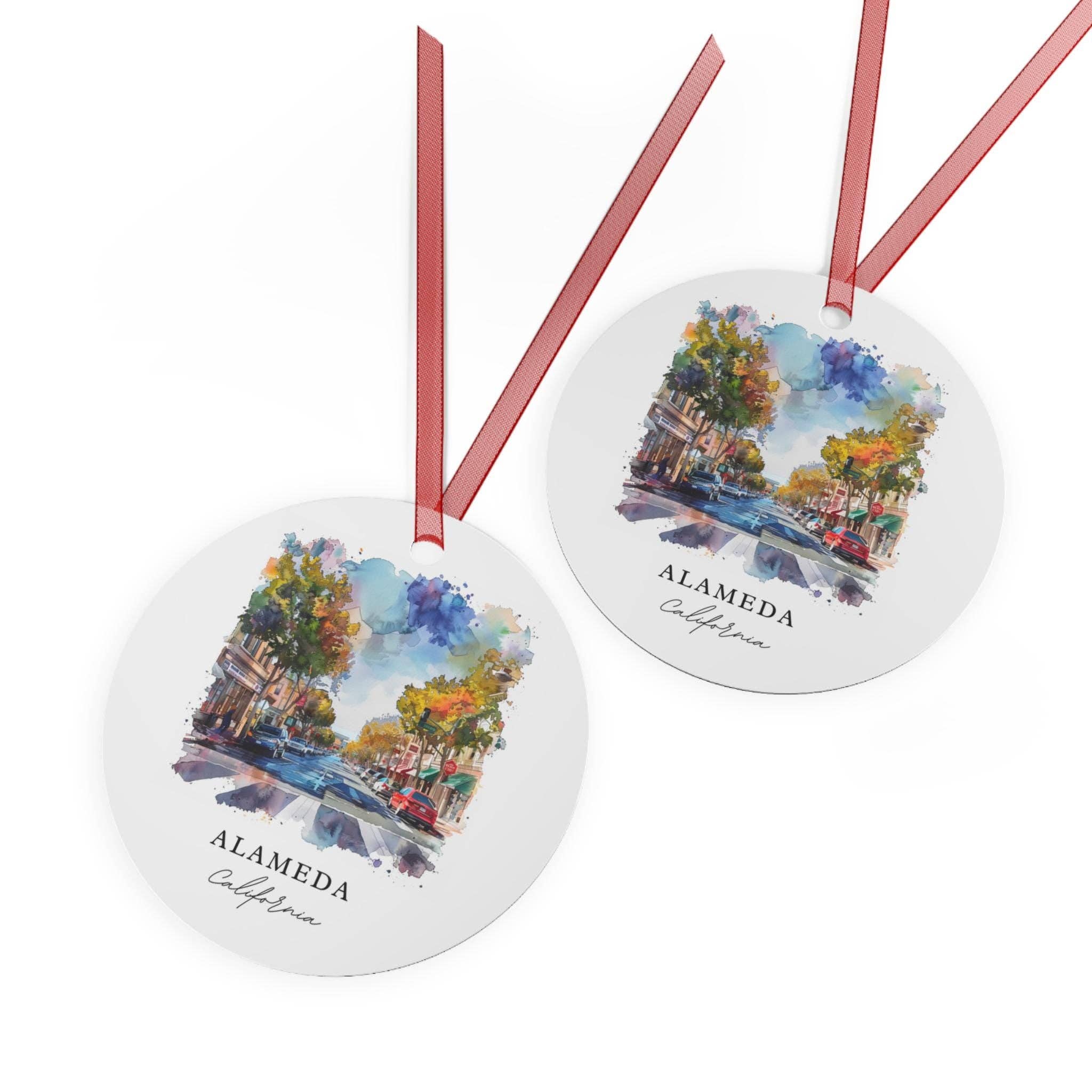 Premium Travel Art - Wholesale Ornament - Alameda Ornament | Ceramic Material | Gold String1