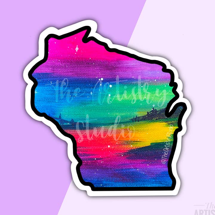 Wisconsin River Sticker | 2.9x2.8 for wholesale by The Artistry Studio