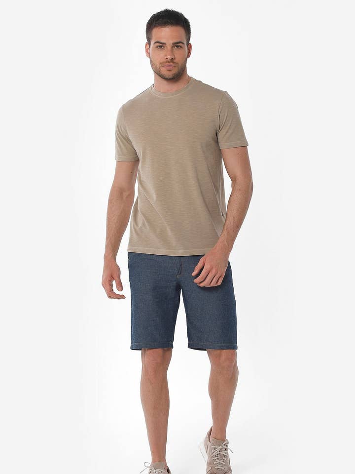 Denim-Shorts aus Bio-Baumwolle und TENCEL™ Lyocell mit Hanf for wholesale by ORGANICATION