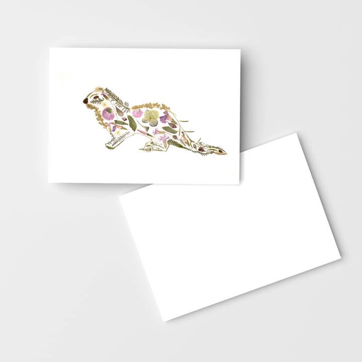 Wildflower Otter – Botanical Otter A2 Boxed Notecard Set for wholesale by Mon Petit Chou Art and Design