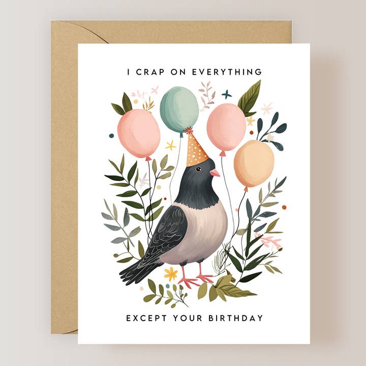 Firefly Paper Studio, LLC - Wholesale Birthday Card - Funny Pigeon Birthday Card