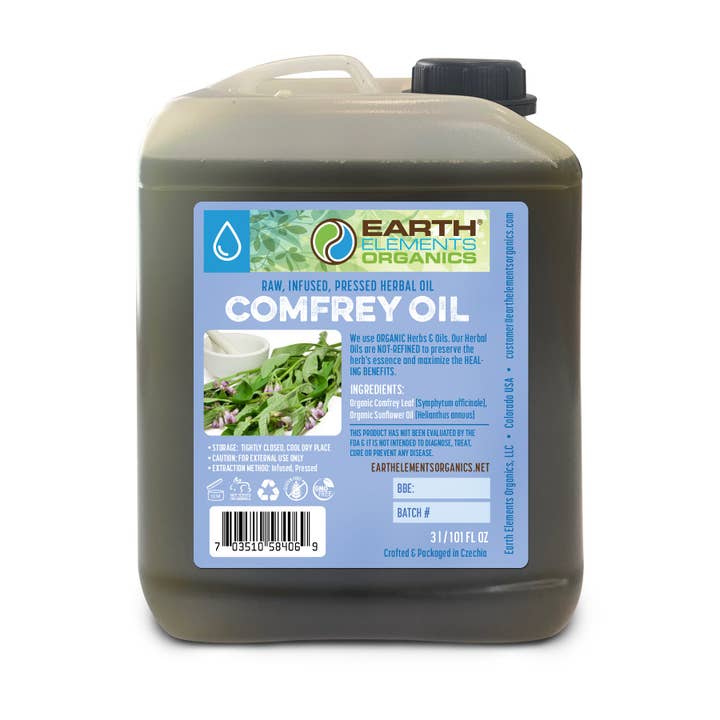 Aceite de consuelda orgánico para venta al por mayor de Earth Elements Organics