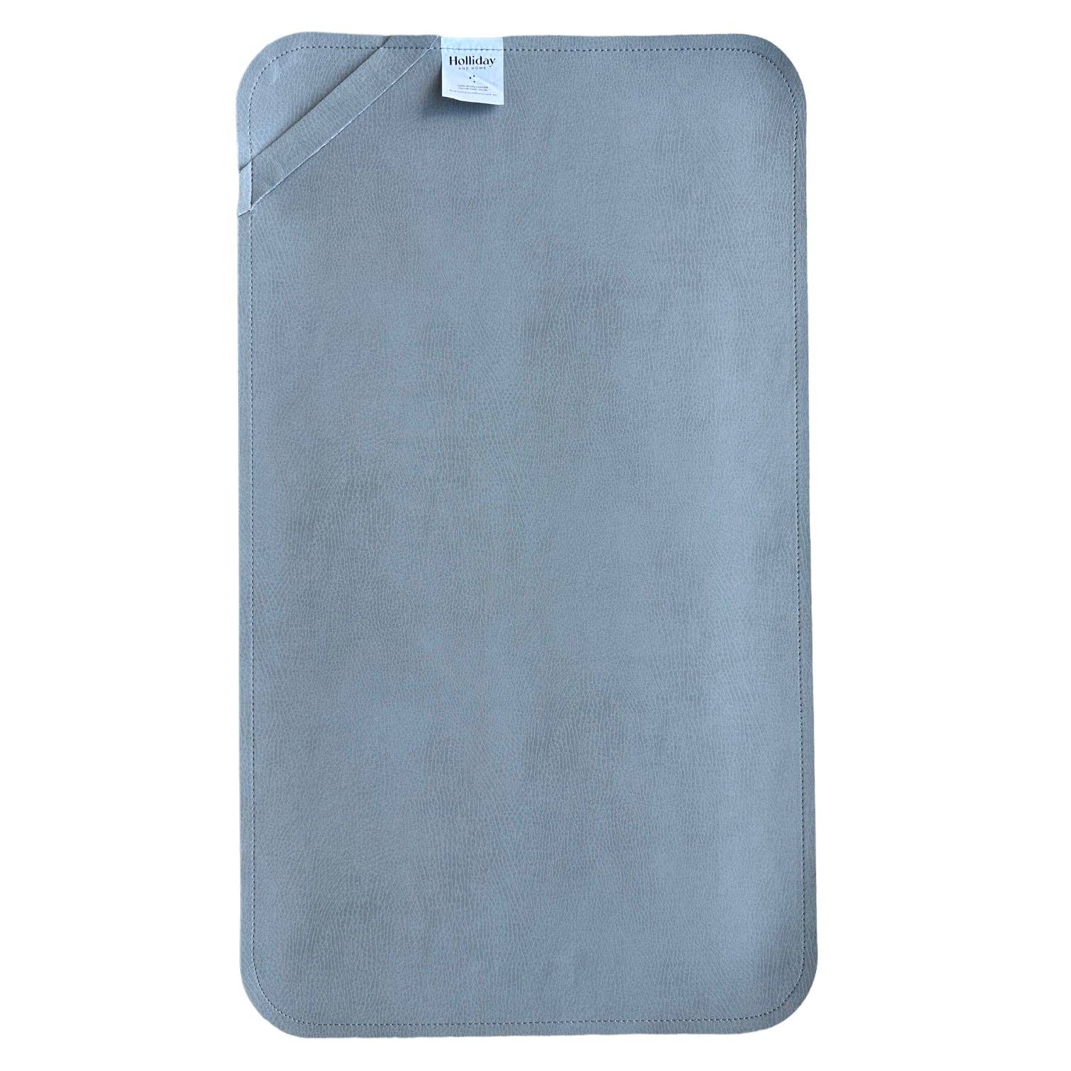 BLACK GREY Holliday and Home ~ 100% VEGAN LEATHER - BABY CHANGING MAT - for wholesale on Faire6