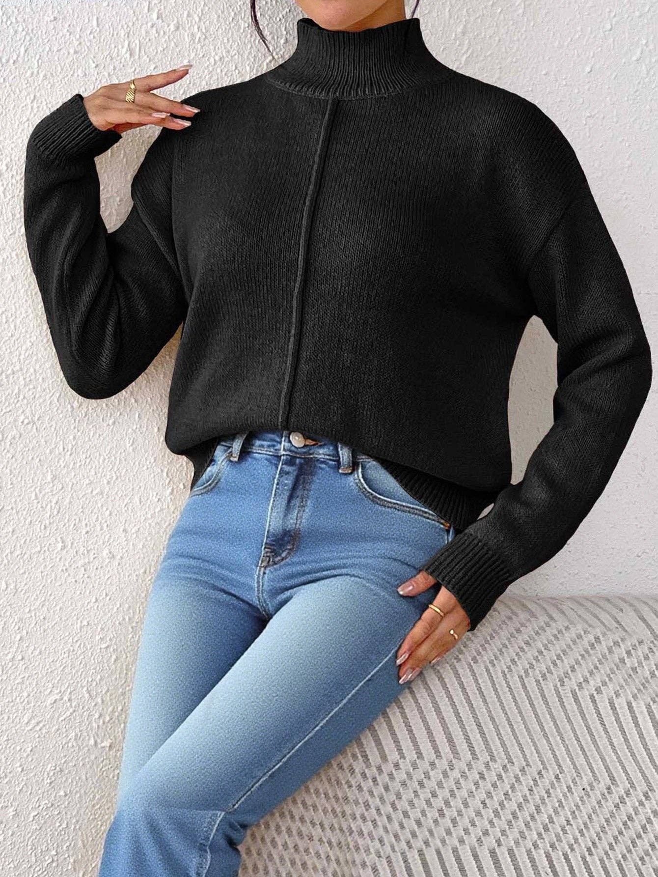 Masyal - Wholesale Knit Sweater - Women's - Autumn/Winter Women's High Neck Base Layer Sweater0
