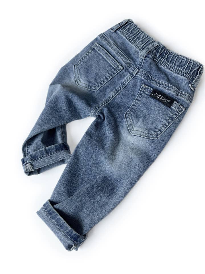 Little Bipsy - Vente Jean – enfant - Denim vieilli à coupe décontractée11