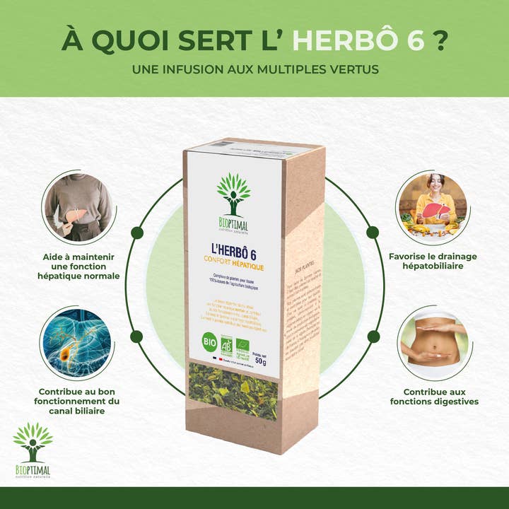 Bioptimal - Wholesale Health/Detox Tea - L'Herbô 6 Plants for Herbal Tea Bio Liver Comfort 50g1