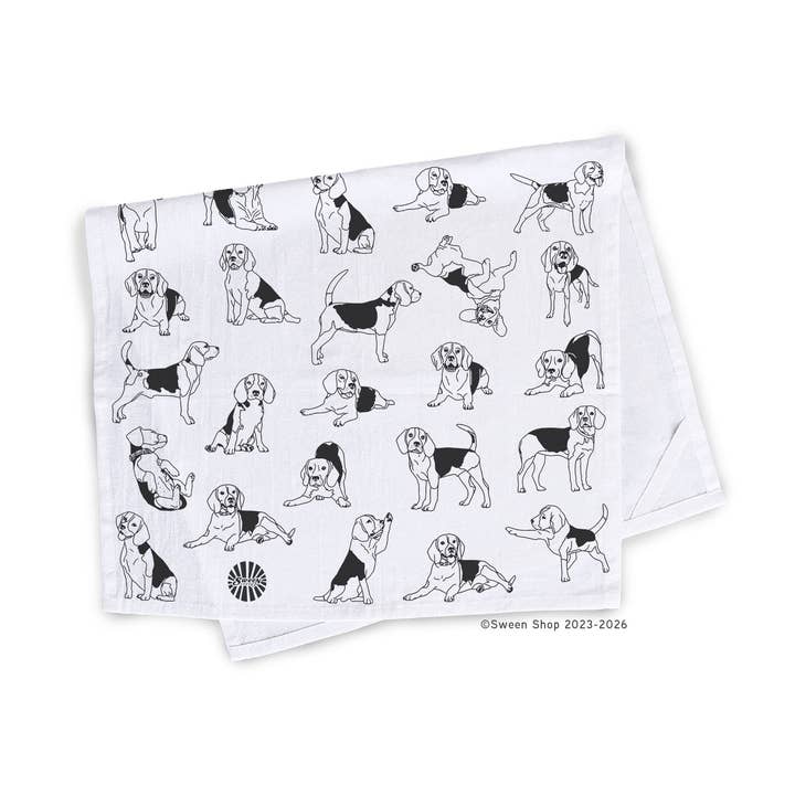 Beagle Tea Towel - 100% Premium Cotton Kitchen Dish Cloth for wholesale by Sween Shop