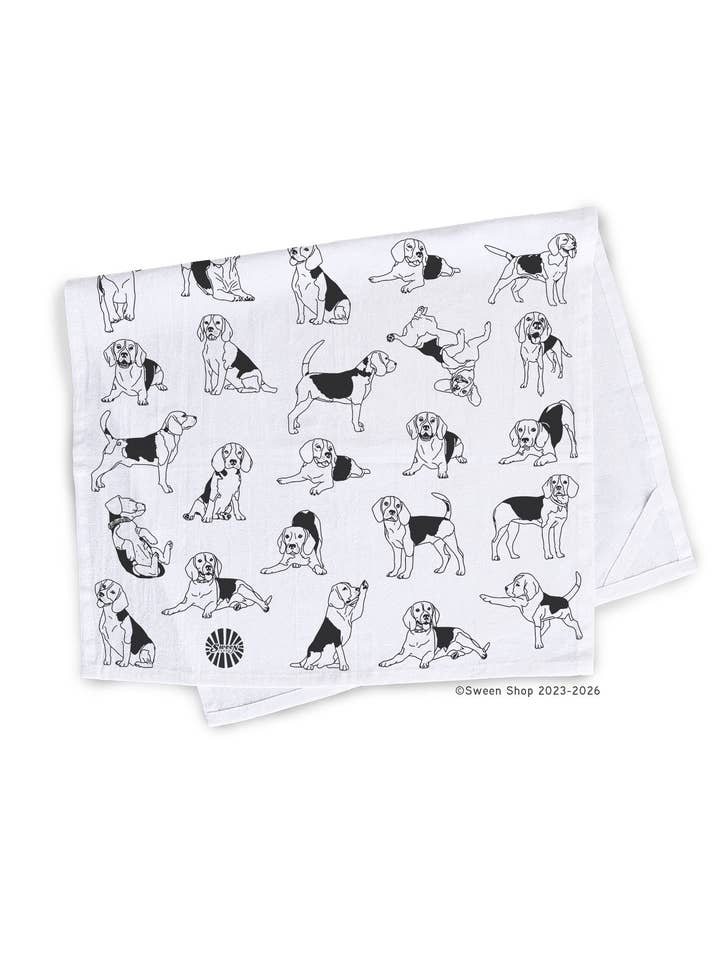 Beagle Tea Towel - 100% Premium Cotton Kitchen Dish Cloth for wholesale by Sween Shop