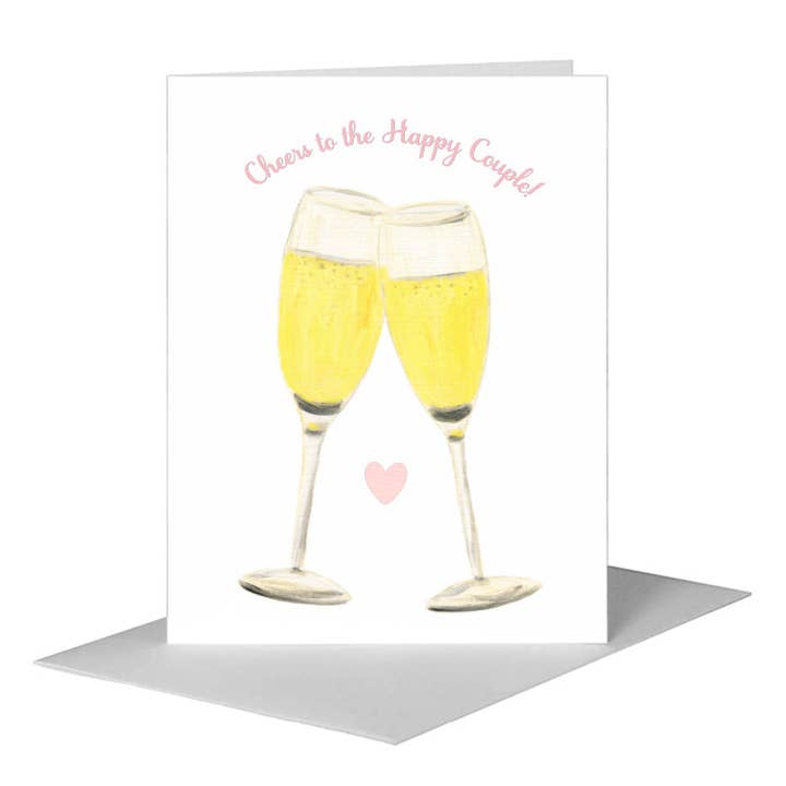 Flûtes à champagne, Carte de vœux (#8256A) pour la vente par Printed Canvas