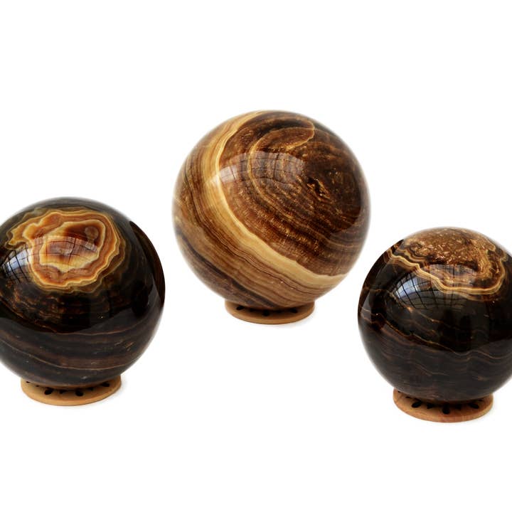 Kaia & Crystals - Wholesale Spiritual Stone/Crystal - XL Chocolate Calcite Sphere (60mm - 85mm)