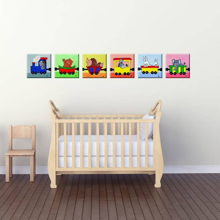 Grappig dierentransport - canvasfotoserie voor kinderen voor wholesale door katelein