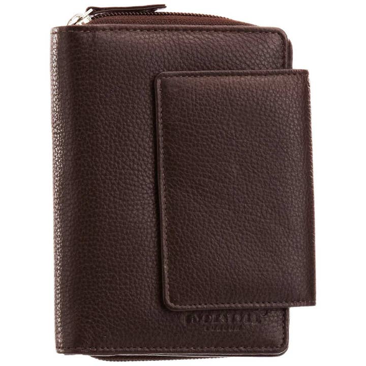 Pratico - Women Leather Flap Wallet #LW02 Brown for wholesale by Hydestyle London