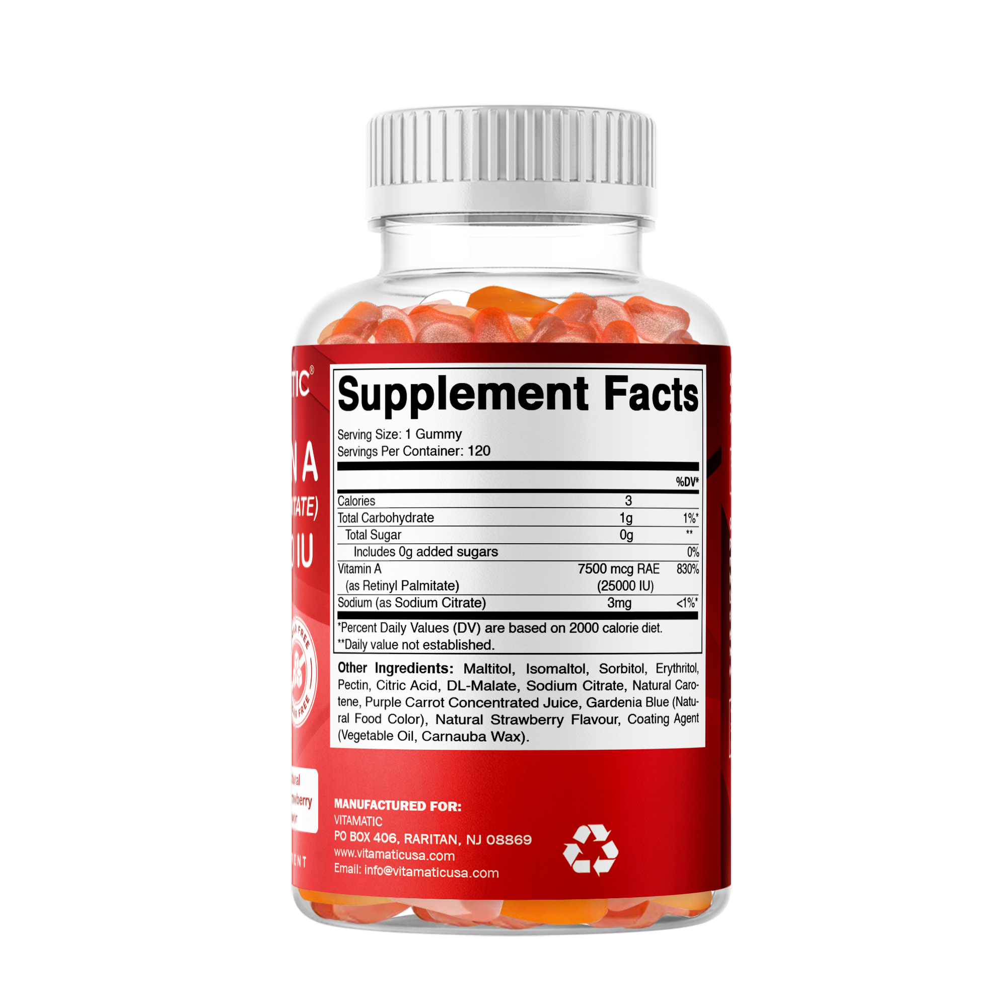 Vitamatic - Vendita all'ingrosso Vitamine/integratori orali - Vitamatic | Vitamina A (Palmitato di Retinile) 25000 UI8