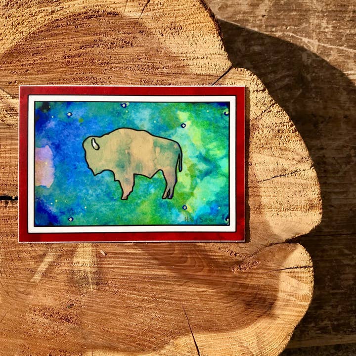 Wyoming Flag Sticker for wholesale by Holly Sage Art