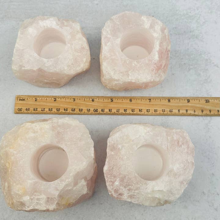 Rock Paradise - Wholesale Candle Holder - Rose Quartz "B" Grade Crystal Candle Holder10