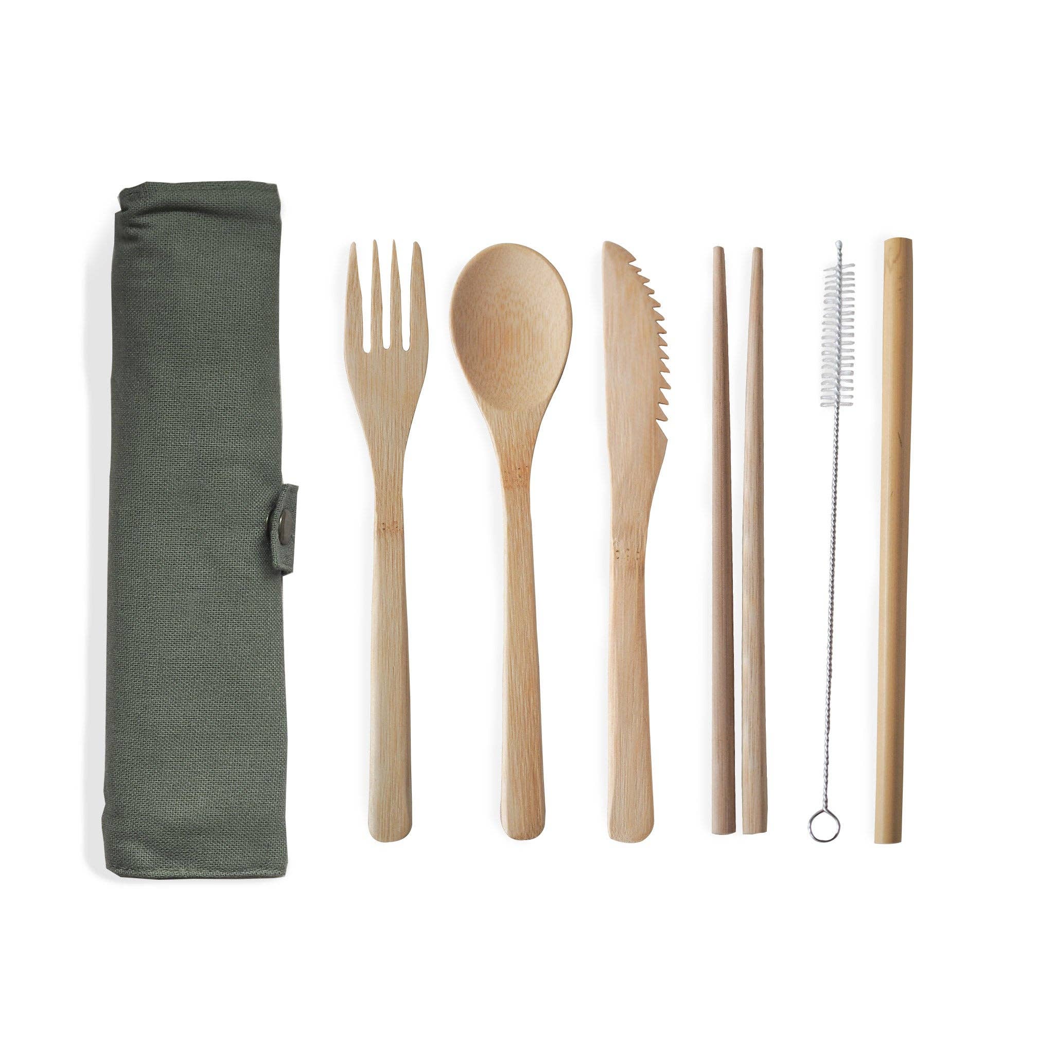 Brush It On - Wholesale Assorted Cutlery Set - Reusable Bamboo Cutlery Set0