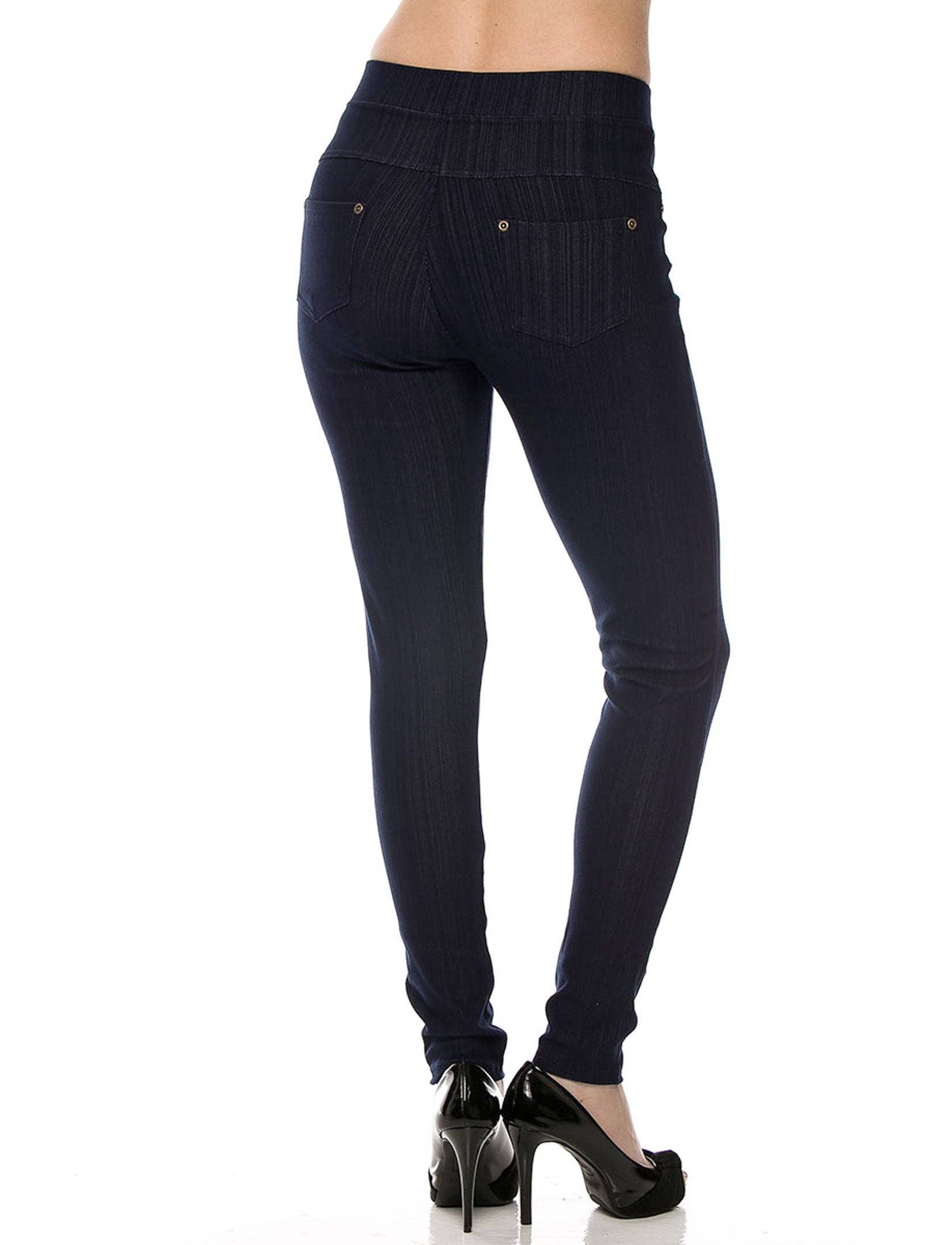 The Magic Scarf Company - Wholesale Leggings - Dames - Denimlegging - enkellengte met achterzakken J0410