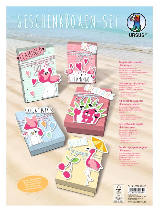 URSUS® / Buntpapierfabrik Ludwig Bähr GmbH & Co. KG - Wholesale Gift Box - "Flamingo" gift box set0