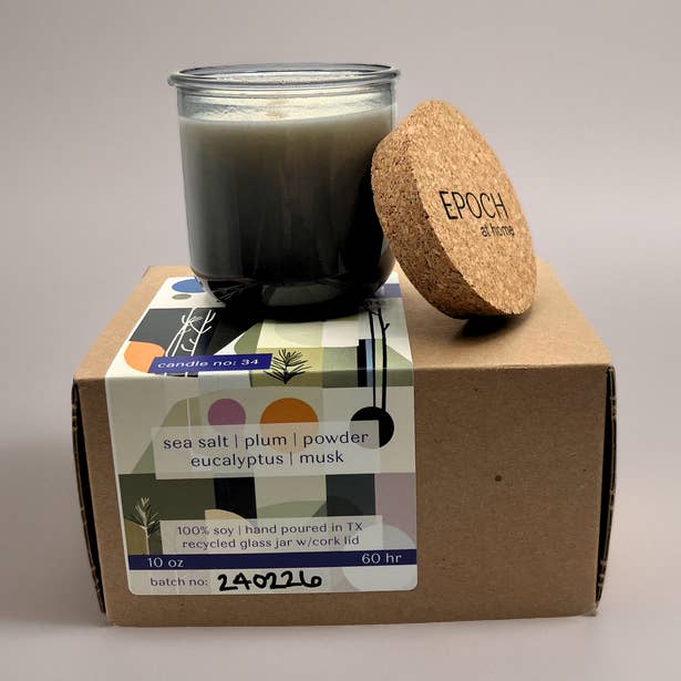 #34 Sea Salt, Plum, Powder Soy Candle in Recycled Vessel for wholesale by EPOCH at home