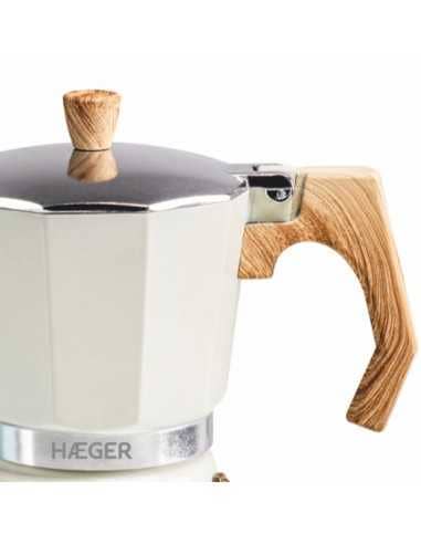 Haeger - Vendita all'ingrosso Caffettiere a filtro - Caffettiera Haeger Moka Pot 6 tazze in alluminio, beige2