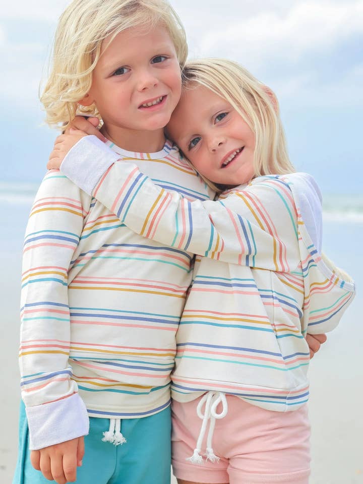 Coastal Stripe Hoodie for wholesale by Love and Grow Clothing Co