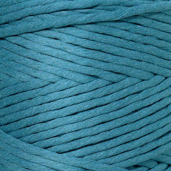 Ganxxet, Inc. – wholesale Craft supplies – SOFT COTTON CORD ZERO WASTE 6 MM - 1 SINGLE STRAND - OCEAN TEAL COLOR1