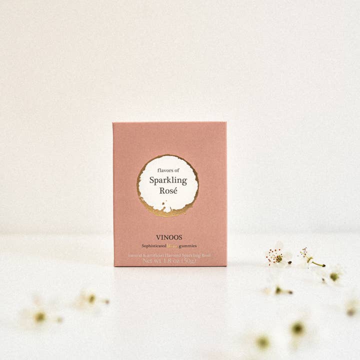 Vinoos - Wine Stories - Wholesale Gummy - Sparkling Rosé Wine gum - Single Gift Box  🌱