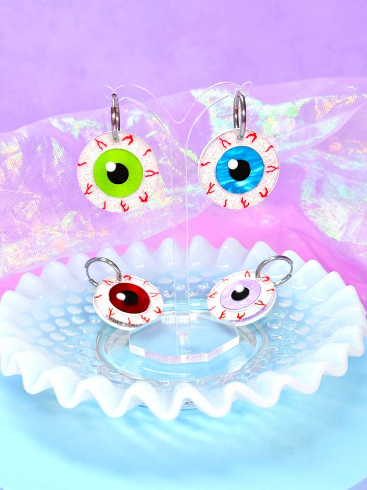 Eyeball Acrylic Earrings for wholesale by Smiley Moon Studio