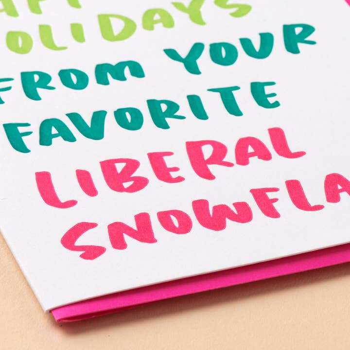 And Here We Are - Wholesale Christmas Card - Liberal Snowflake Holiday Letterpress Greeting Card - Christmas Card- Made in USA
