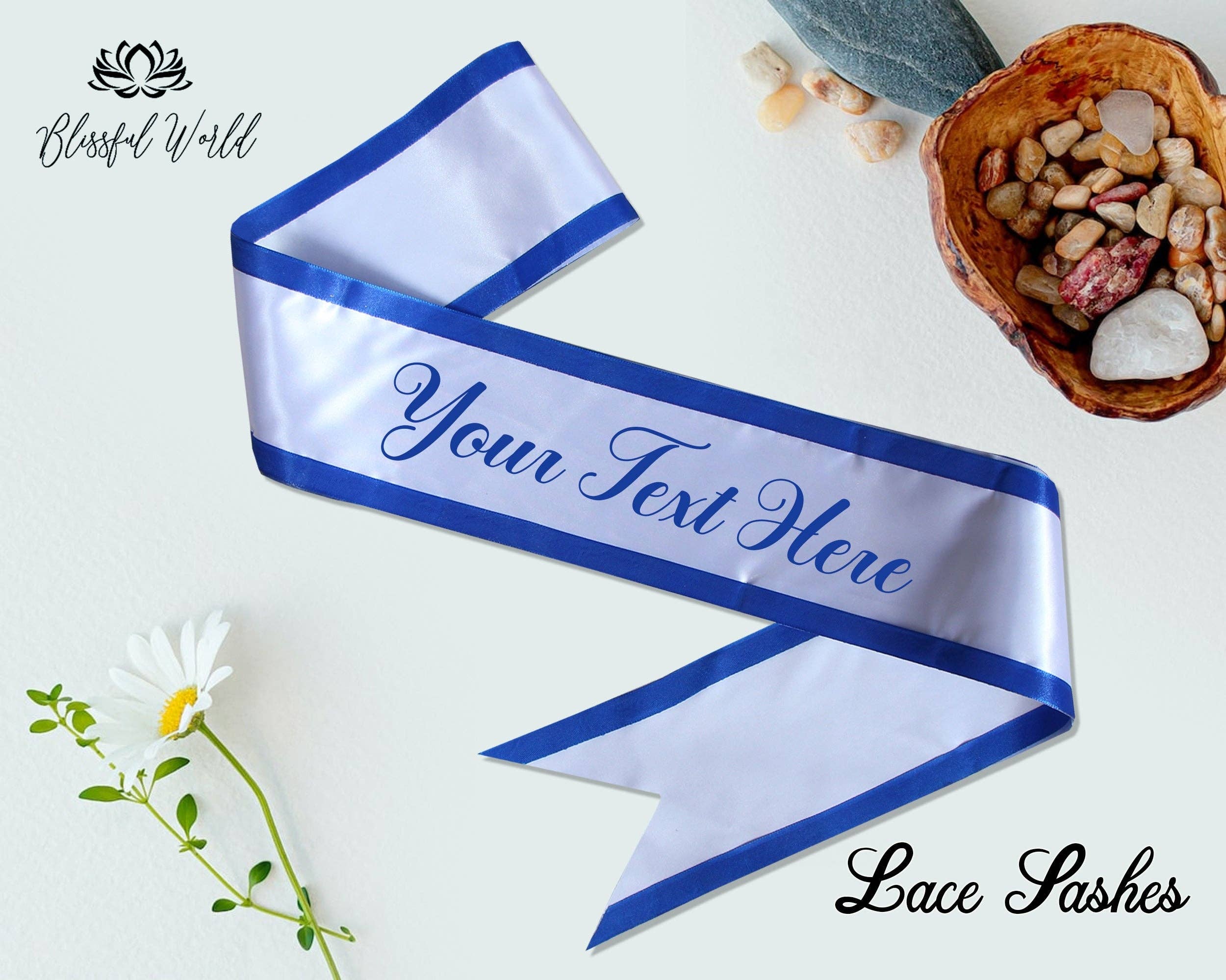 The Blissful - Wholesale Party Favor - Custom Lace Sash Birthday Party Lace Sash Personalized Lace Sash Customize Sash Bridesmaid Sash Custom Bridal Lace Sash Custom Border Sash1