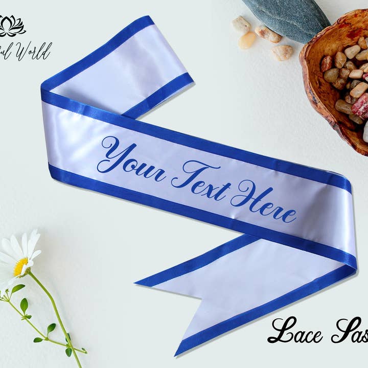 The Blissful - Wholesale Party Favor - Custom Lace Sash Birthday Party Lace Sash Personalized Lace Sash Customize Sash Bridesmaid Sash Custom Bridal Lace Sash Custom Border Sash1