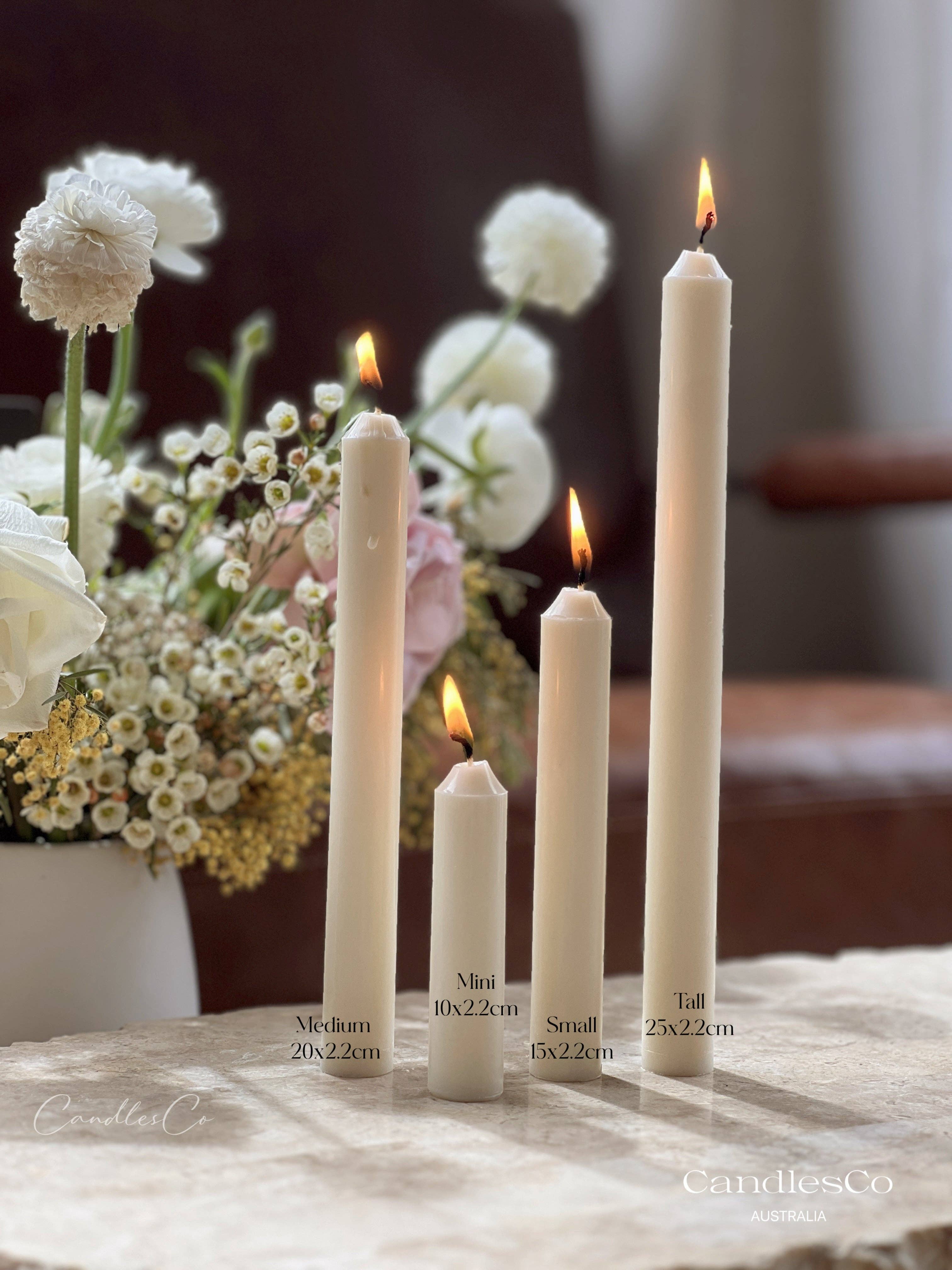 CandlesCo Australia - Wholesale Tapered candle/candlestick - Thin Taper Pillar Soy Wax Candle 2