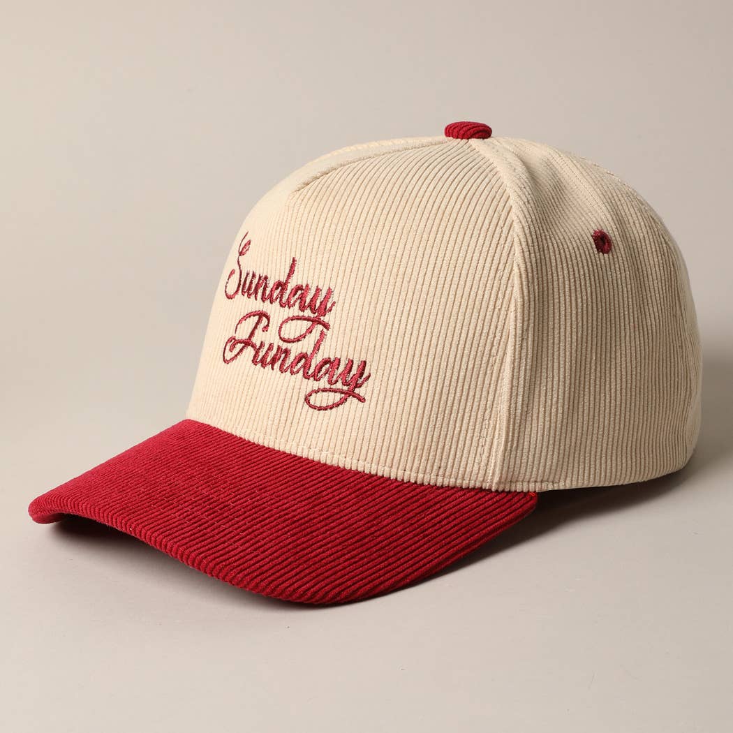Fashion City - Wholesale Baseball Cap - Unisex - Sunday Funday Corduroy Trucker Baseball Cap2