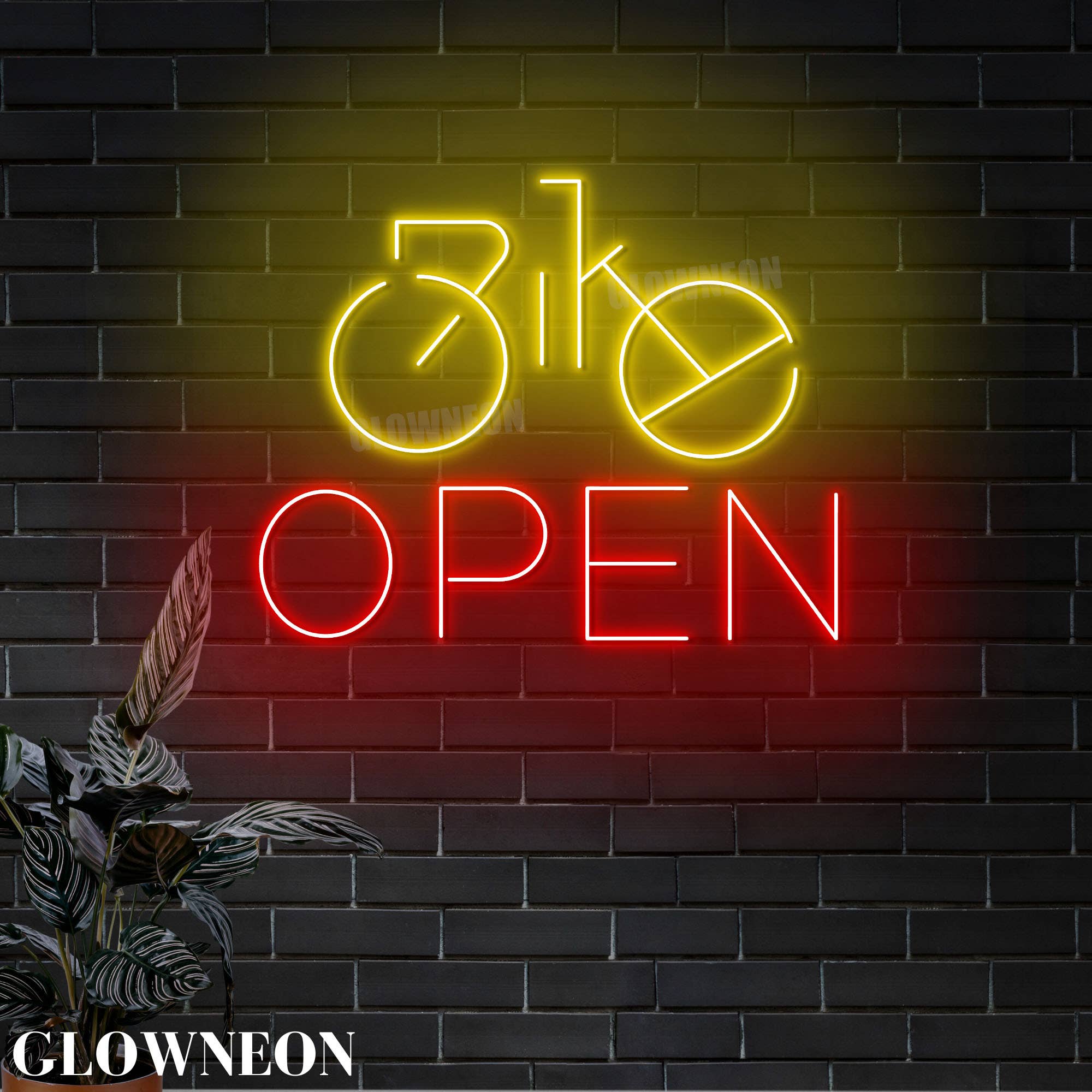 Glow Neon – wholesale Neonskylt – Öppen skylt för cykel, öppen neonskylt för cykelbutik väggkonst0