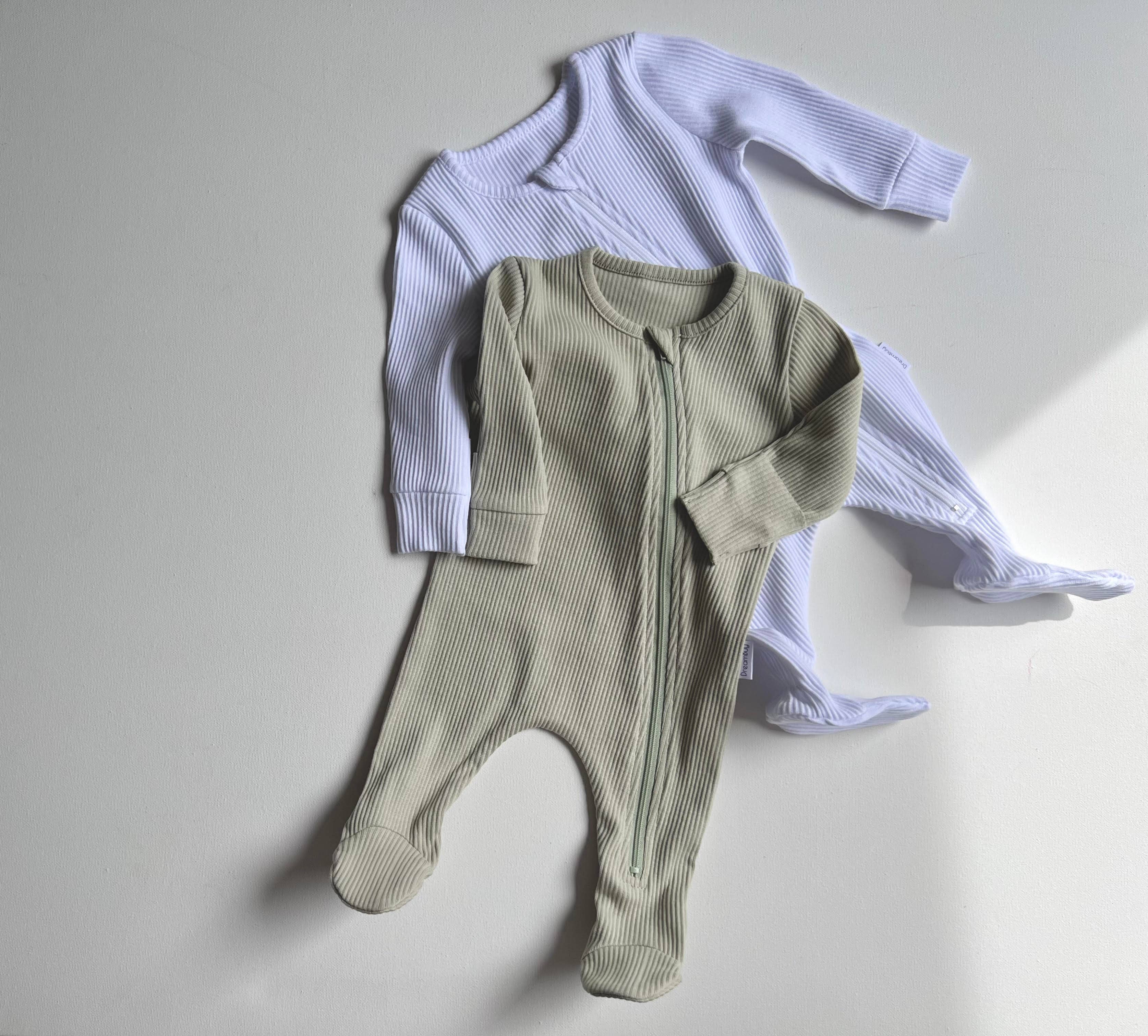 DreamBuy - Wholesale Sleepsuit - Baby - Sage Zip Sleepsuit2