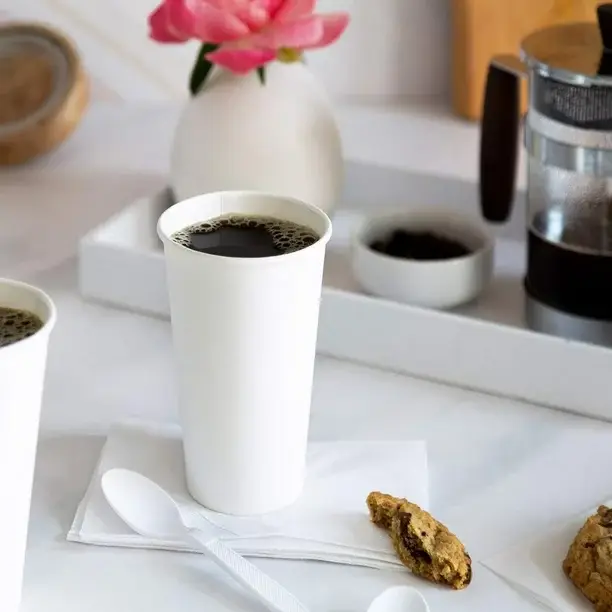 CLW Distributors INC - Wholesale Disposable Cup - White Disposable Hot Paper Cups (50 cups per set)4