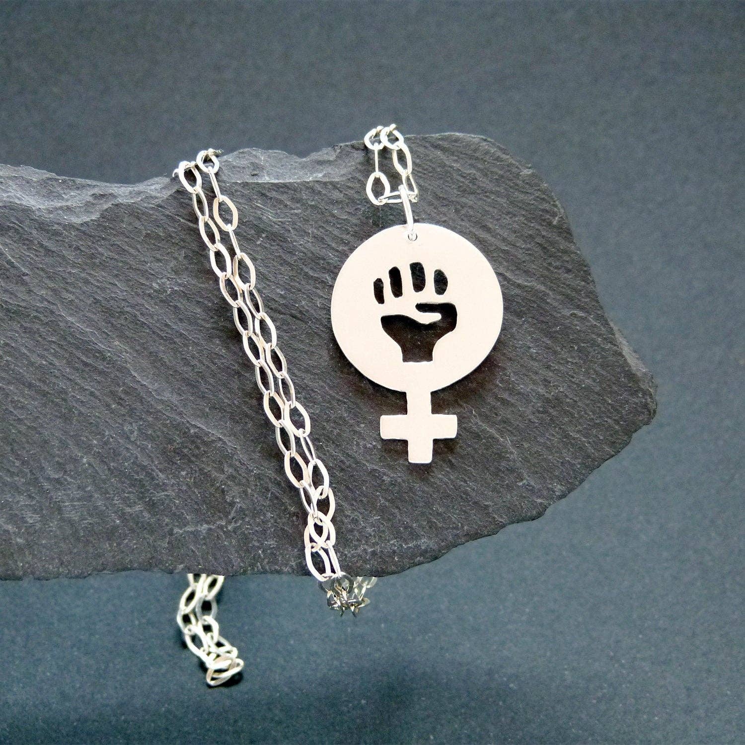 Plataica - Wholesale Pendant/Charm Necklace - Women Power 02 Pendant in 925 Silver3