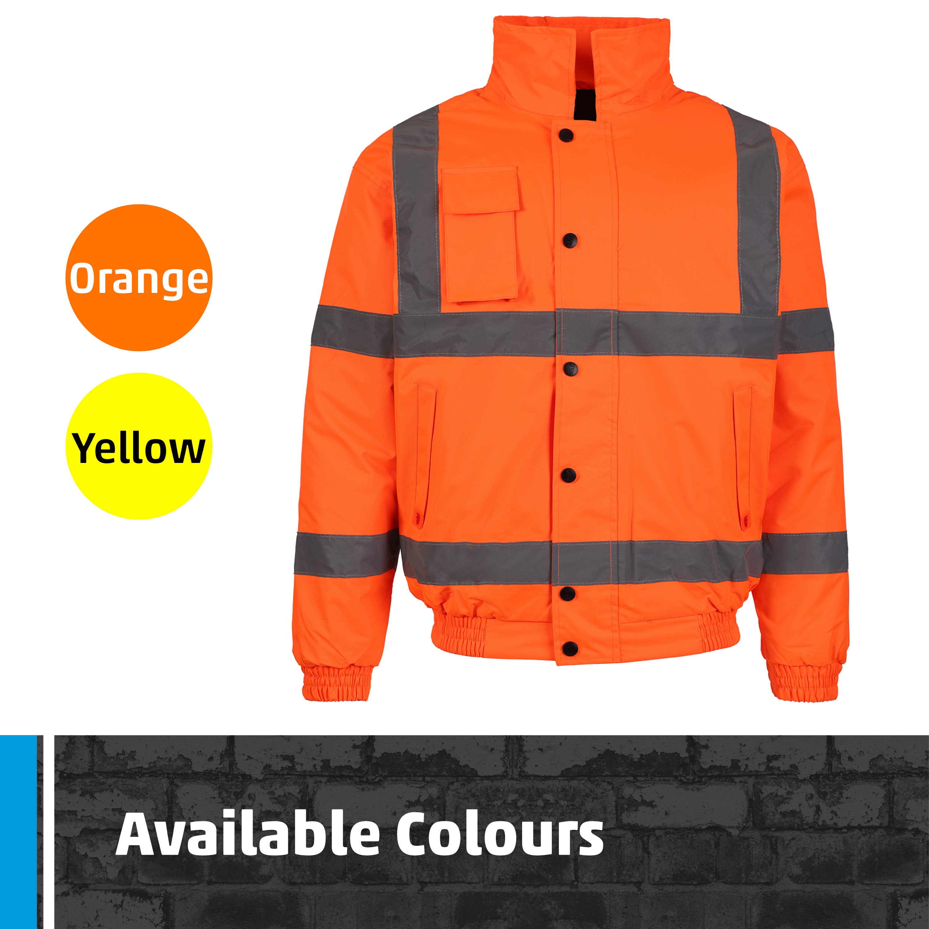 TuffStuff Workwear – wholesale Bomber jacket – Men's – Fort Hi Vis Bomber Jacket, Waterproof & Windproof3