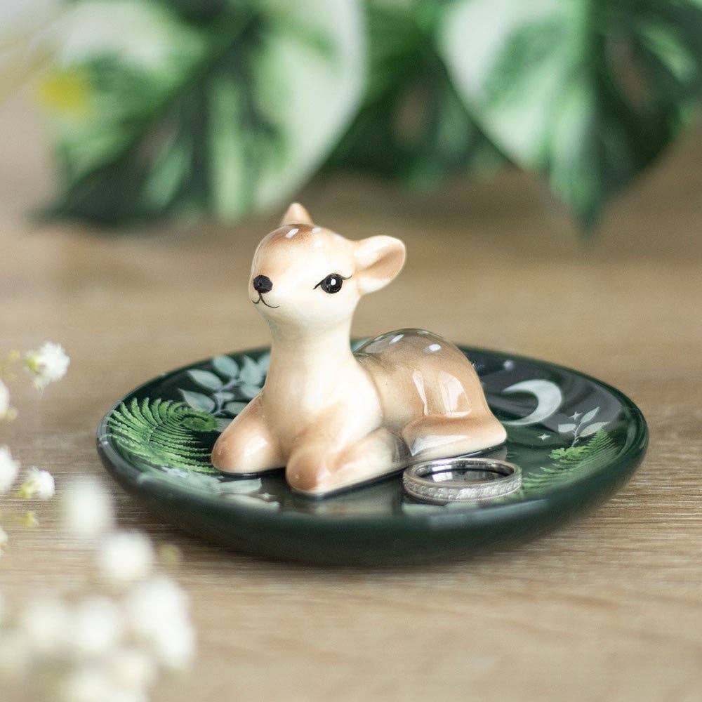 Something Different Wholesale - Wholesale Jewelry Dish - Green Fawn Trinket Dish0