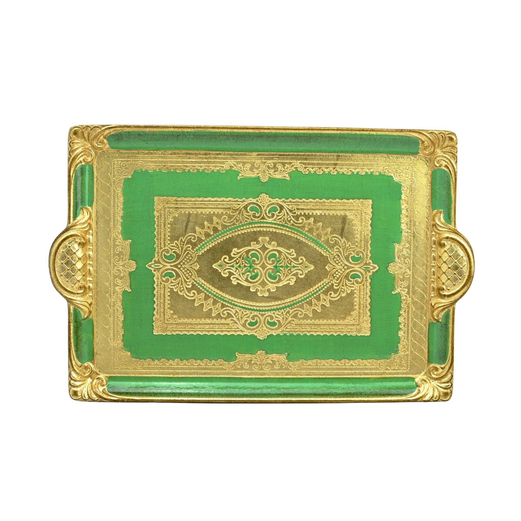 Via Graceffo - Wholesale Decorative Tray - Florentine Carved Rectangle Tray with Handles, M or L, Made in Italy6