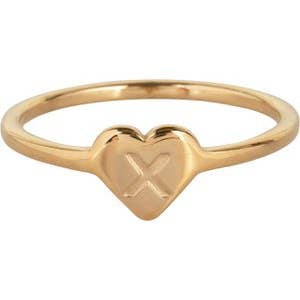 R1015-X Letter X In My Heart Gold for wholesale by Charmin's Ringen