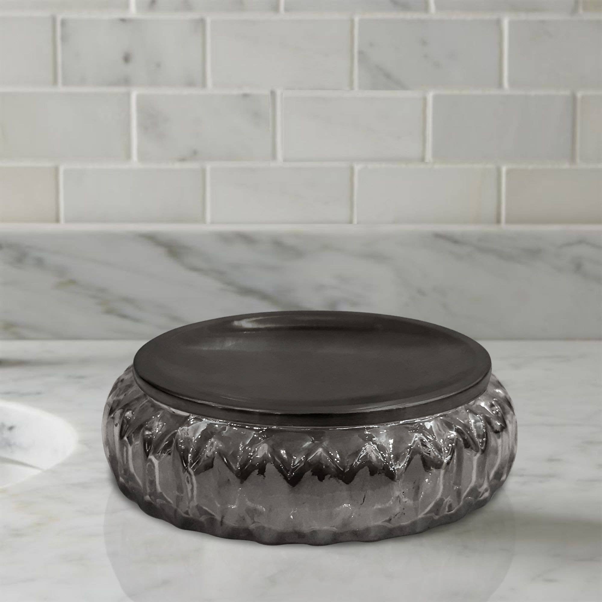 nu steel - Wholesale Bath Soap Dish - Glacier Black Glass & Nickel Steel Soap Dish0