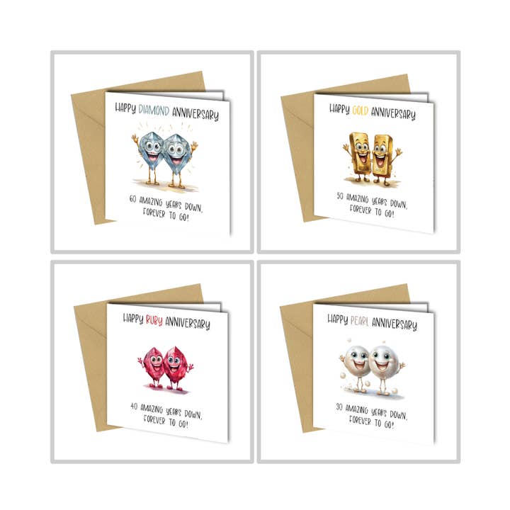 Close to the Bone Greeting Cards and Gifts - Wholesale Anniversary Card - #1744 60th Diamond Anniversary Card1