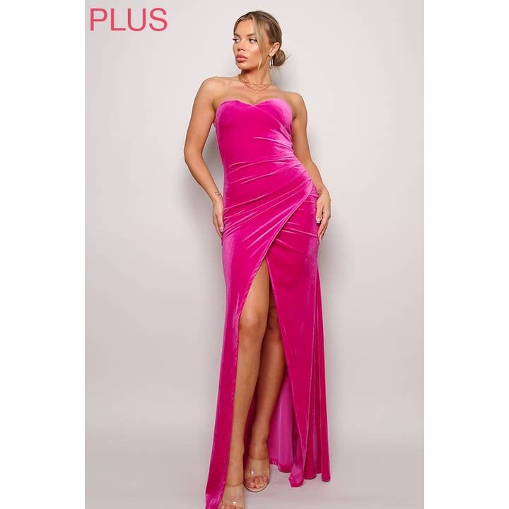 CEFIAN FASHION - Wholesale Gown - Women's - PLUS ALL YOURS SWEETHEART MAXI VELVET DRESS