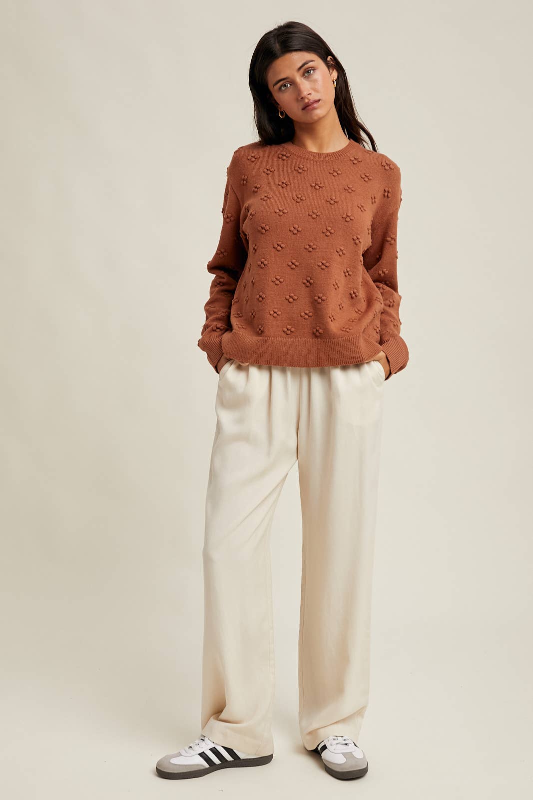 Wishlist Apparel - Wholesale Knit Sweater - Women's - POM POM KNIT SWEATER / WL25-108545