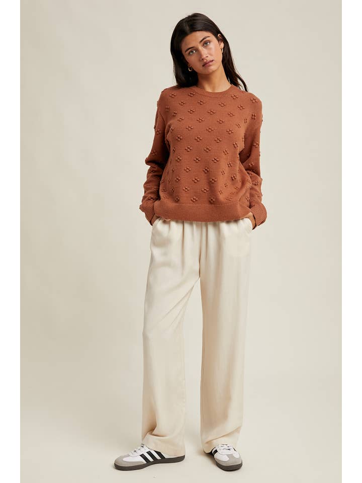 Wishlist Apparel - Wholesale Knit Sweater - Women's - POM POM KNIT SWEATER / WL25-108545