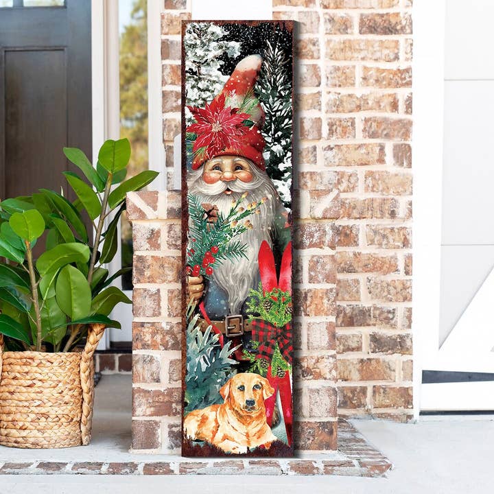 TX USA Corporation - Wholesale Christmas Decoration - 36in Vintage Gnome Christmas Porch Sign - Front Porch Christmas Welcome Sign, Vintage Christmas Decoration, Modern Farmhouse Entryway Board