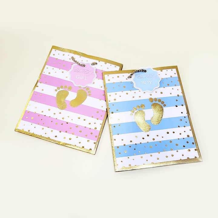 Assorted Color Gold Dot Baby Shower Gift Bag for wholesale on Faire