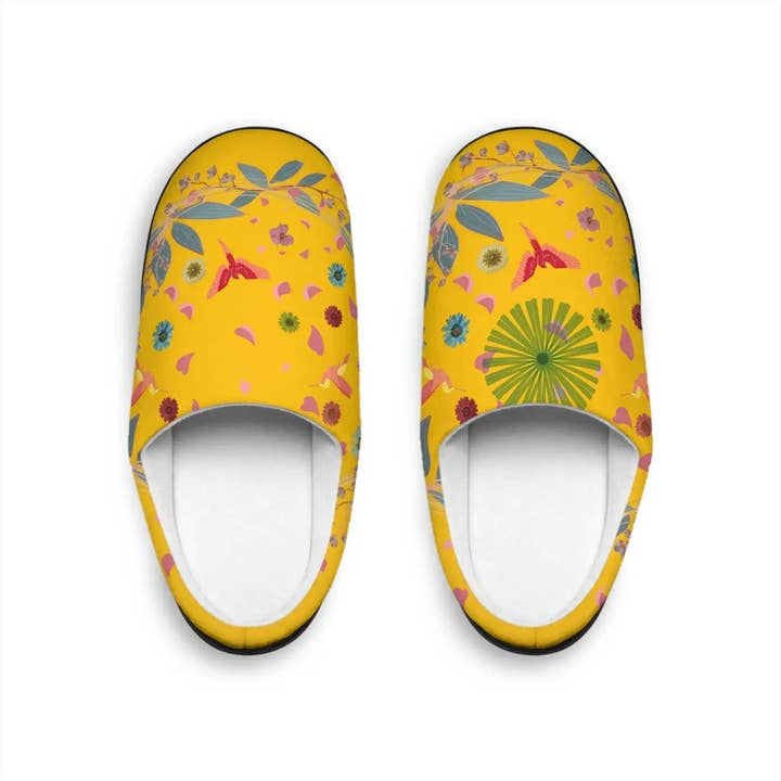Bright Spring Flowers Women's Indoor Slippers for wholesale by Maia Homes